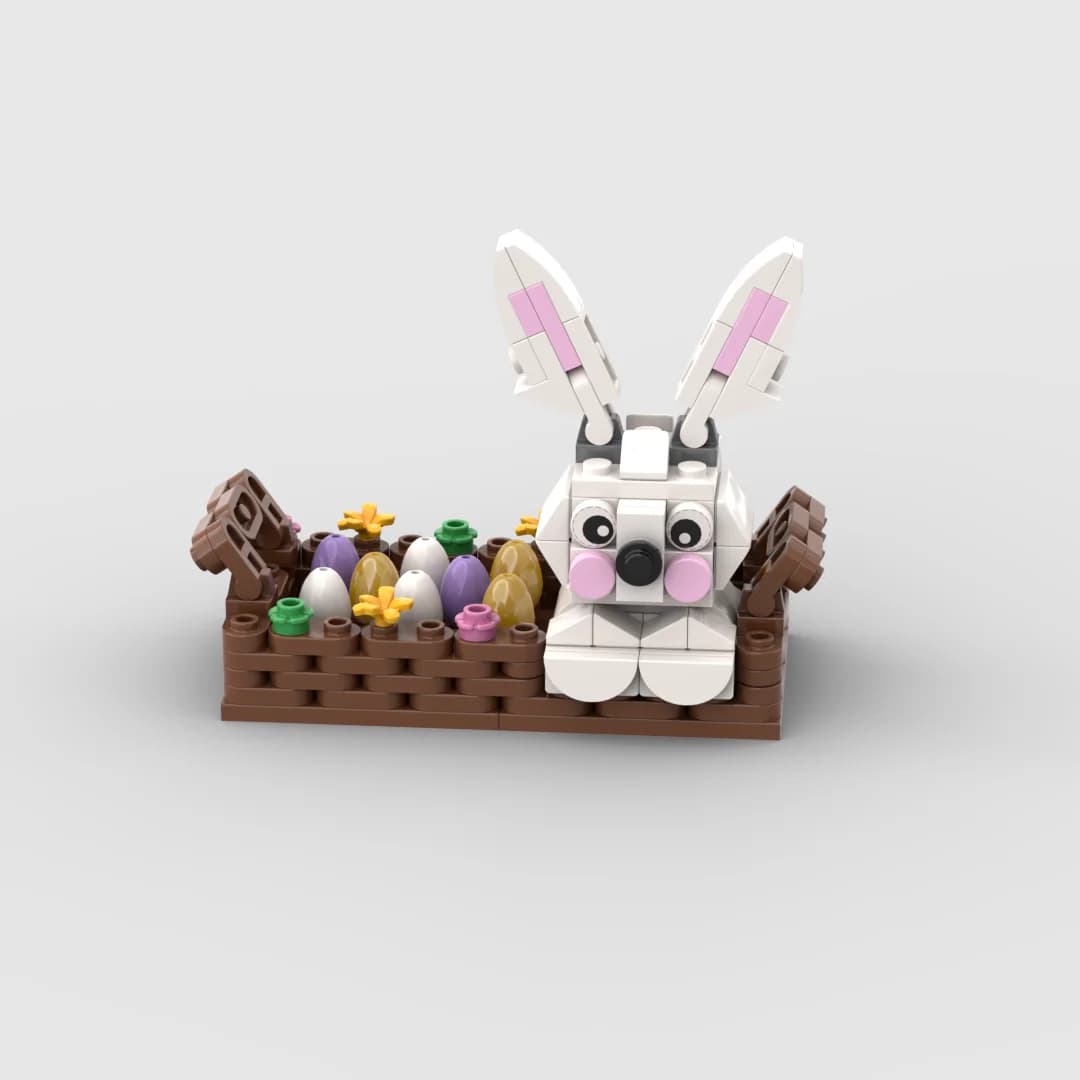 Décennie s de construction jouets pour enfants, idées de briques, lapin de Pâques, panier René, cade