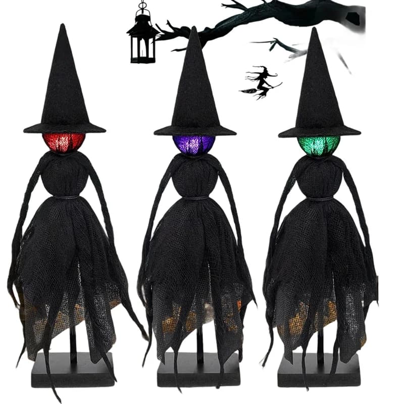 KYCOR-Halloween pour décorations de manteau, d'étagère et de table- Figurines de sorcière effrayante