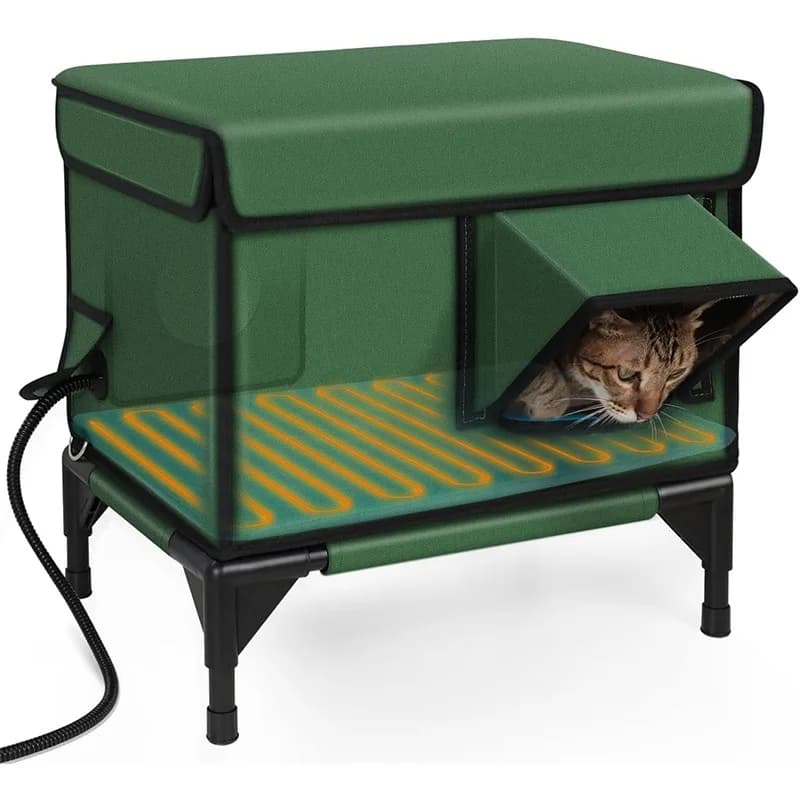 Litière pour chat Chauffage et isolation extérieures Litière pour chat Cage pliable Salle de livrais