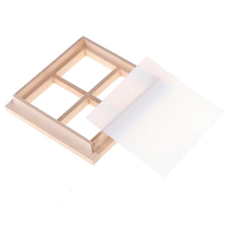 * * Vente Flash : Miniature de maison de poupée 1:12, fenêtre en bois à 4 panneaux, accessoires DIY