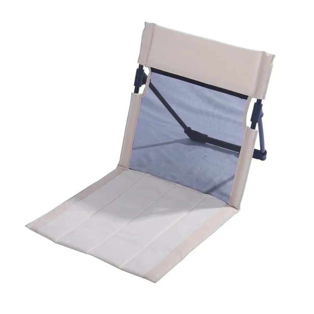 Chaise de camping pliable respirante en maille, confortable avec dossier pliant et coussin en tissu