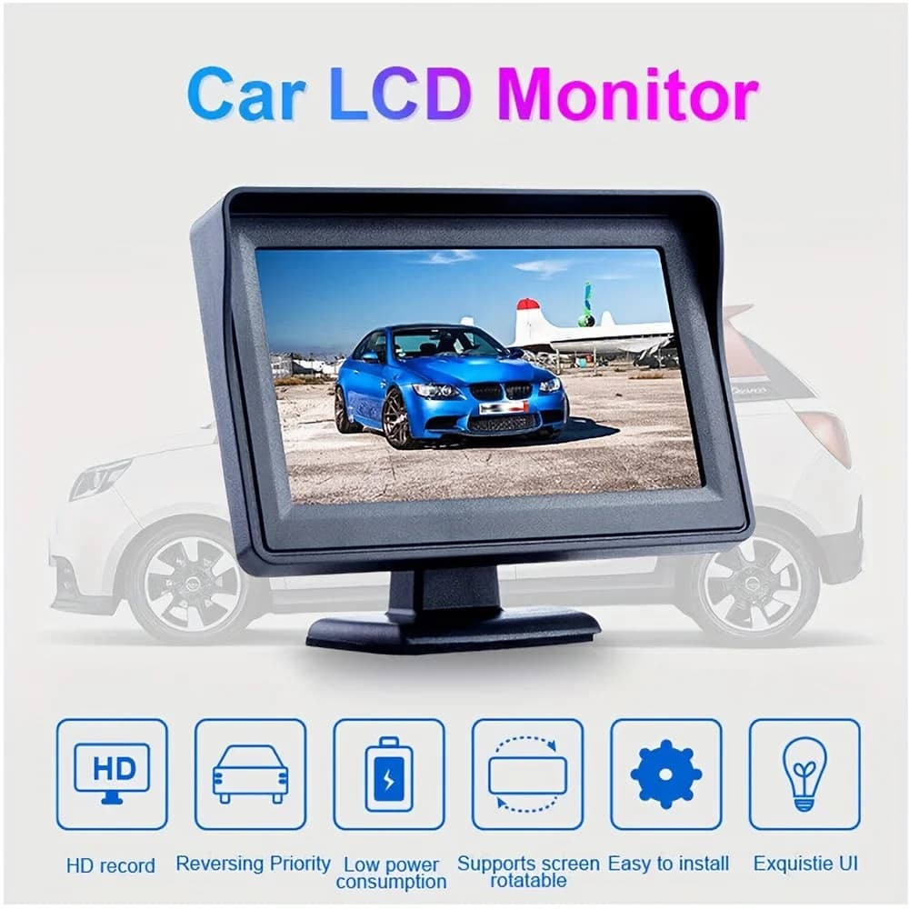 Afficheur de commande centrale de voiture haute définition, image de recul, SevDisplay, 4.3 pouces