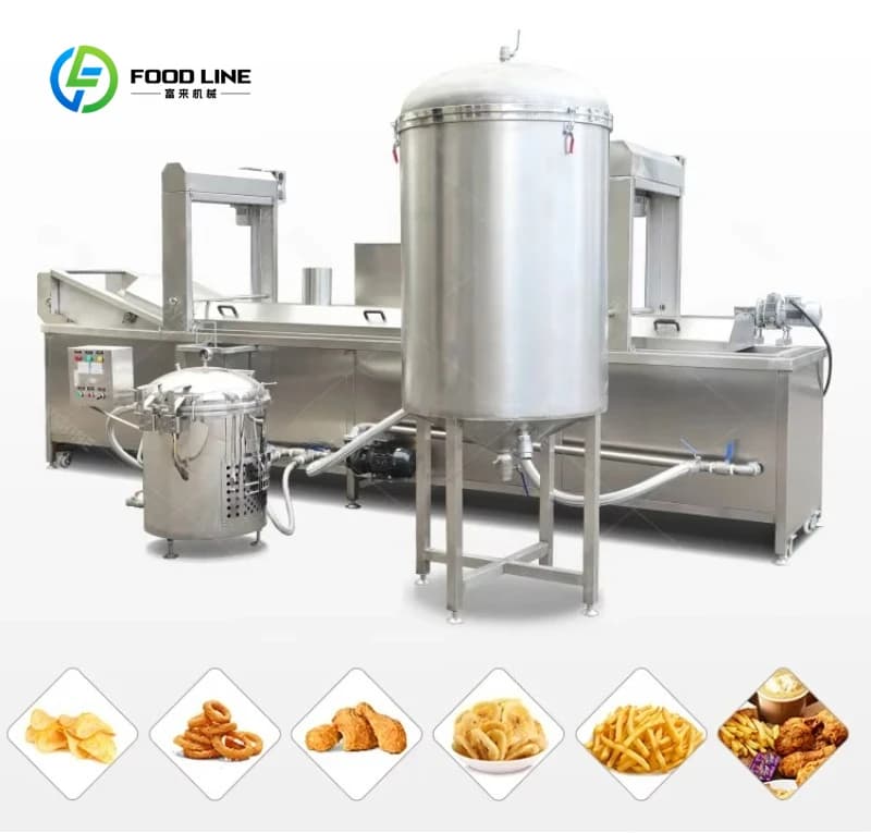 Friteuse à convoyeur continu commerciale personnalisée de 2,5 m en acier inoxydable 304 pour falafel