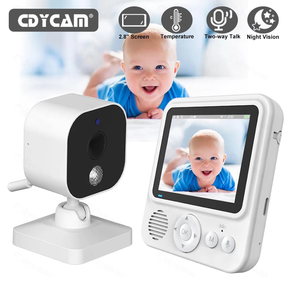 Moniteur vidéo pour bébé 2,8 pouces, surveillance sans fil, caméra intelligente pour bébé, protectio