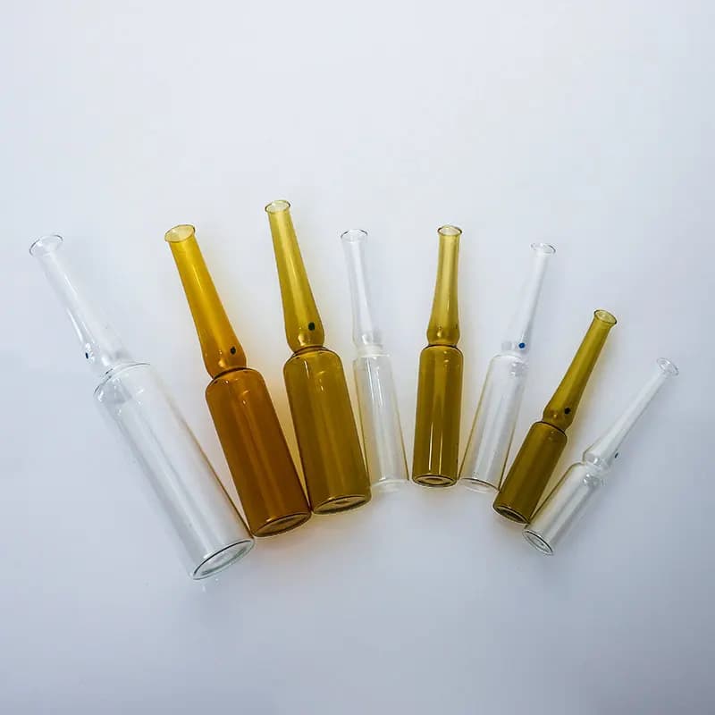 Bouteille d'ampoule Flexible en verre transparent/marron de laboratoire 1/2/5/10/20ml avec bouteille