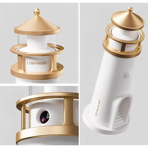 Veilleuse de Projection de phare au clair de lune avec capteur de mouvement, haut-parleur Bluetooth