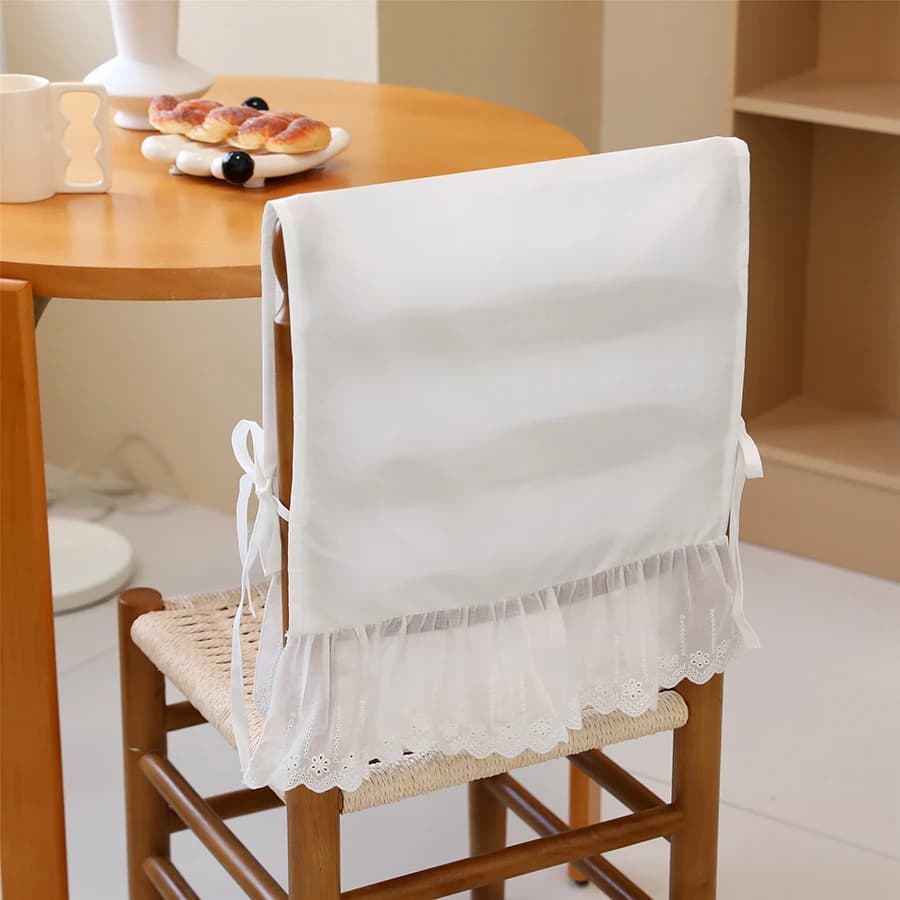 Housse de chaise en pur coton blanc haut de gamme, broderie moderne Simple, Design ajouré pour usage