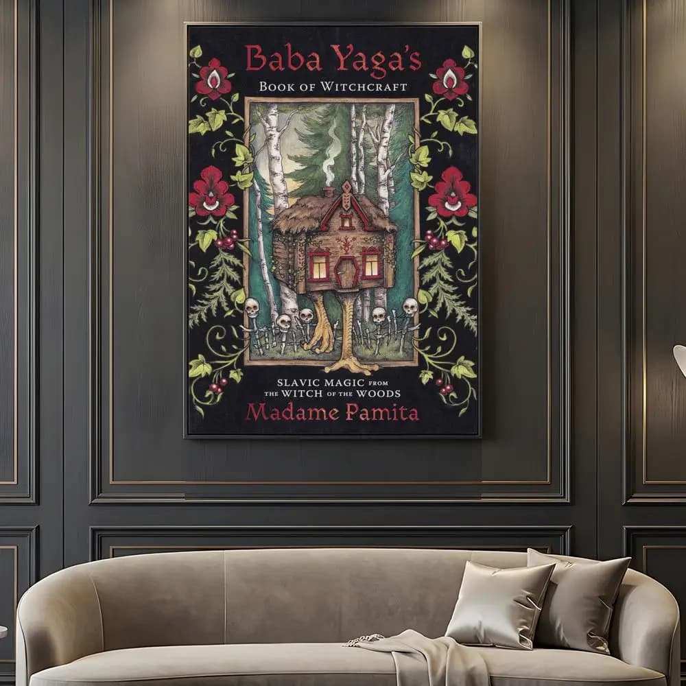 Affiche vintage abstraite de la maison de la sorcière Baba Yaga, autocollante, imperméable, haute ré