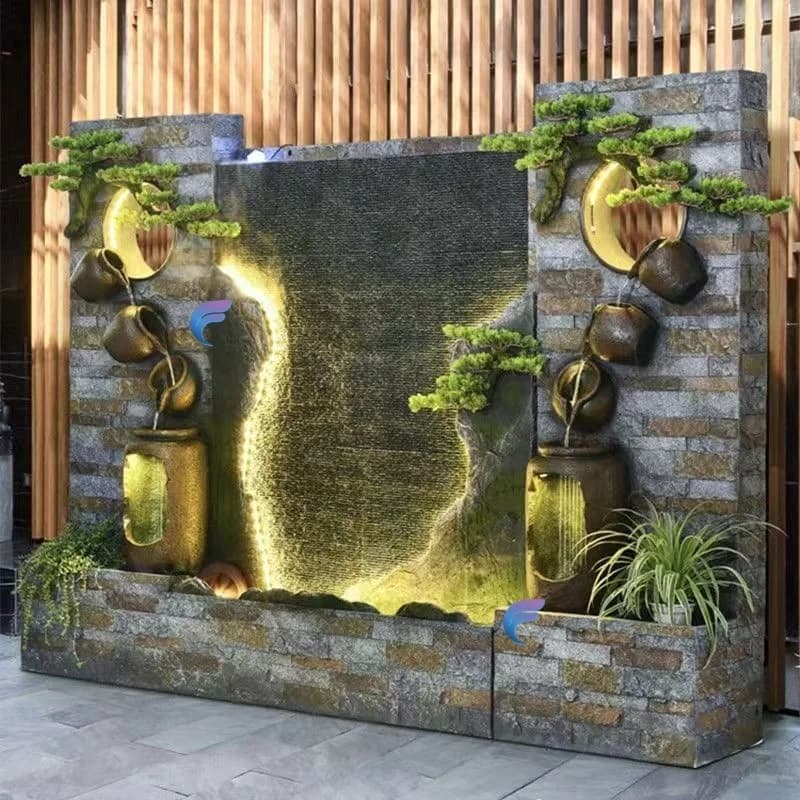 Personnalisation.BN2132 fontaine de jardin de Style moderne à rocaille Durable, caractéristique d'ea