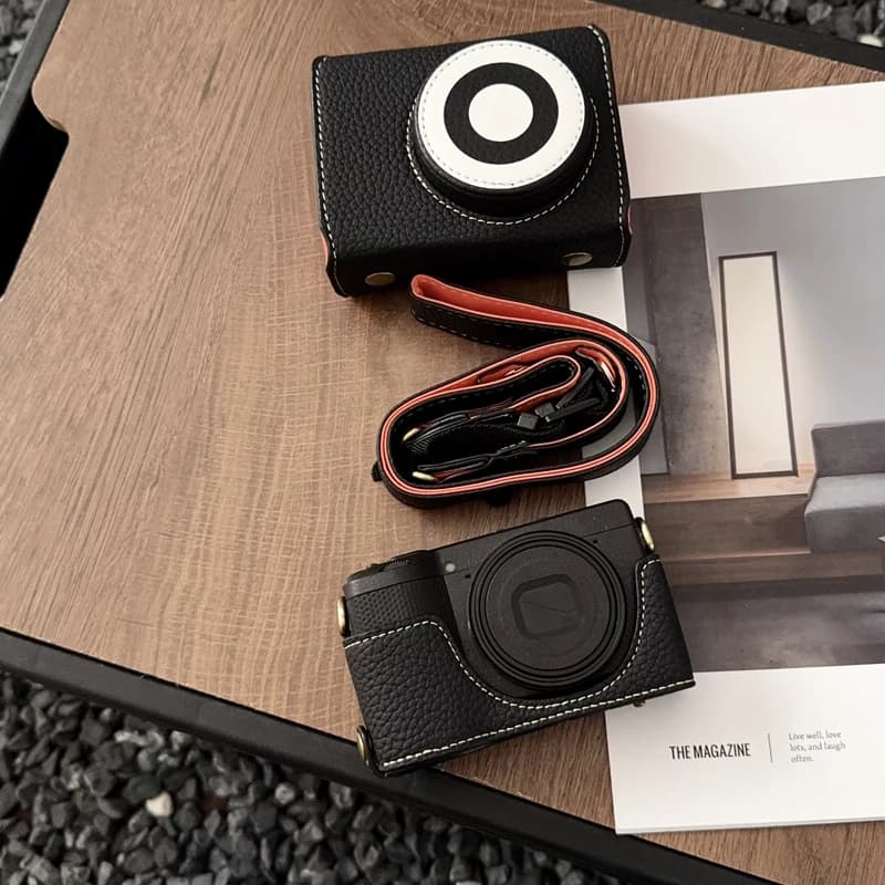 Sac vidéo de luxe pour appareil photo, étui en cuir PU, couverture complète du corps pour Ricoh GR I