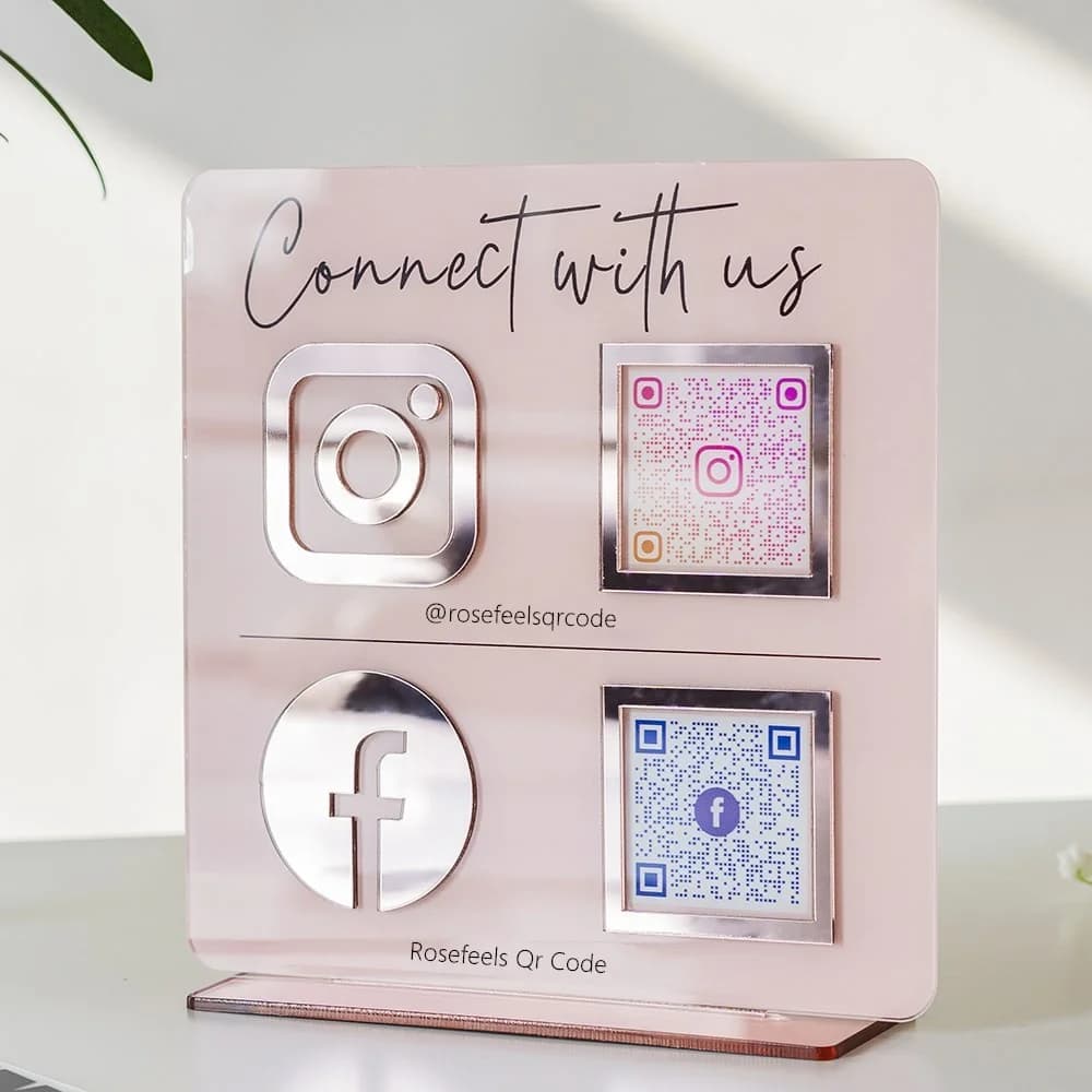 Panneau multi-code QR, Triple icône et Code QR, Instagram Business, panneau pour médias sociaux, Sal