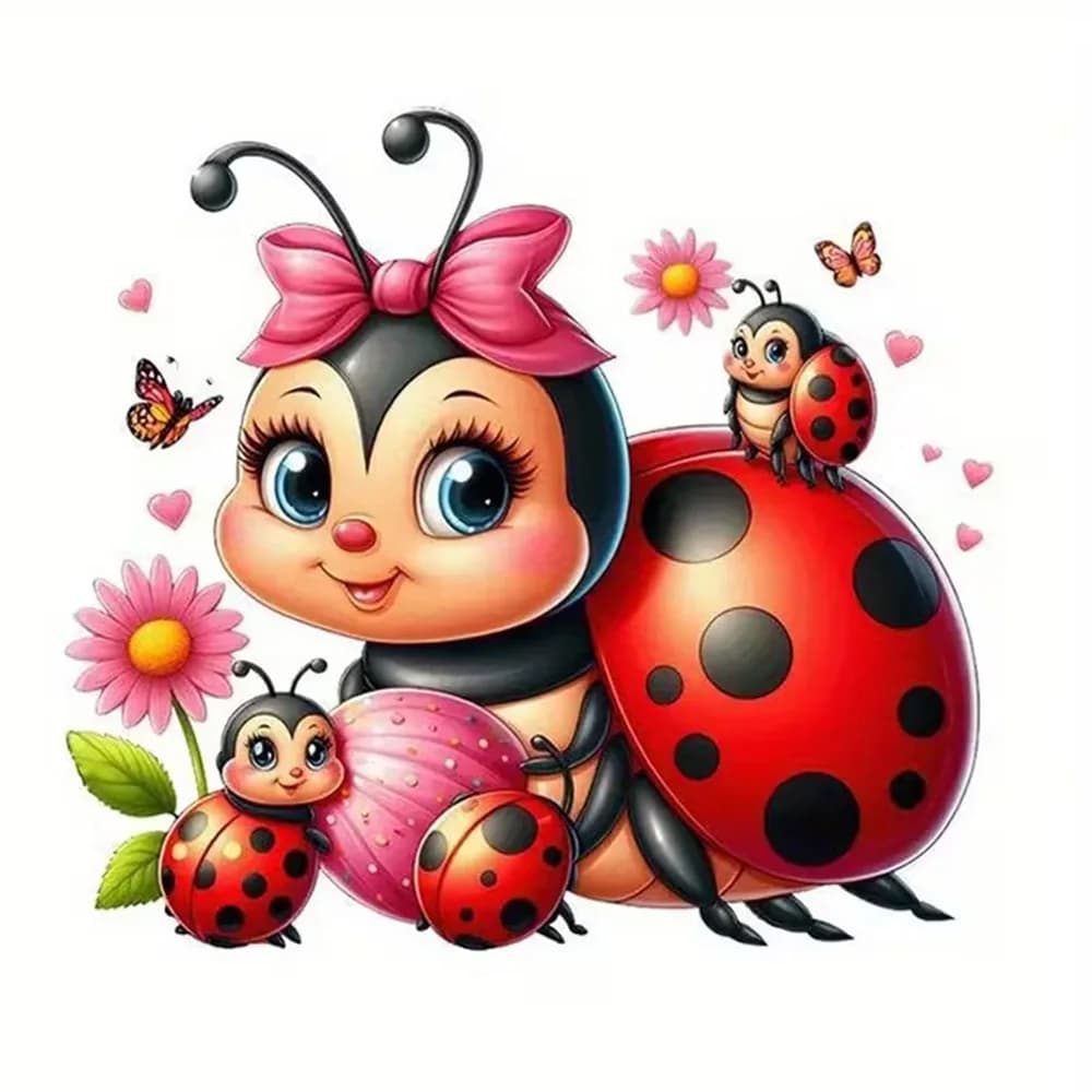 Autocollant coccinelle maman avec fleur rose, décalcomanies de voiture en vinyle pour fenêtres, pare