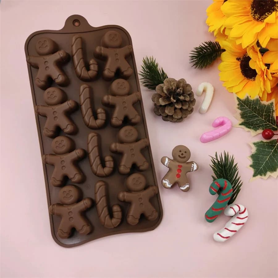 Moules à chocolat de noël, pain d'épice, canne à biscuits, cuisson à domicile, plateau à glace, 1/2