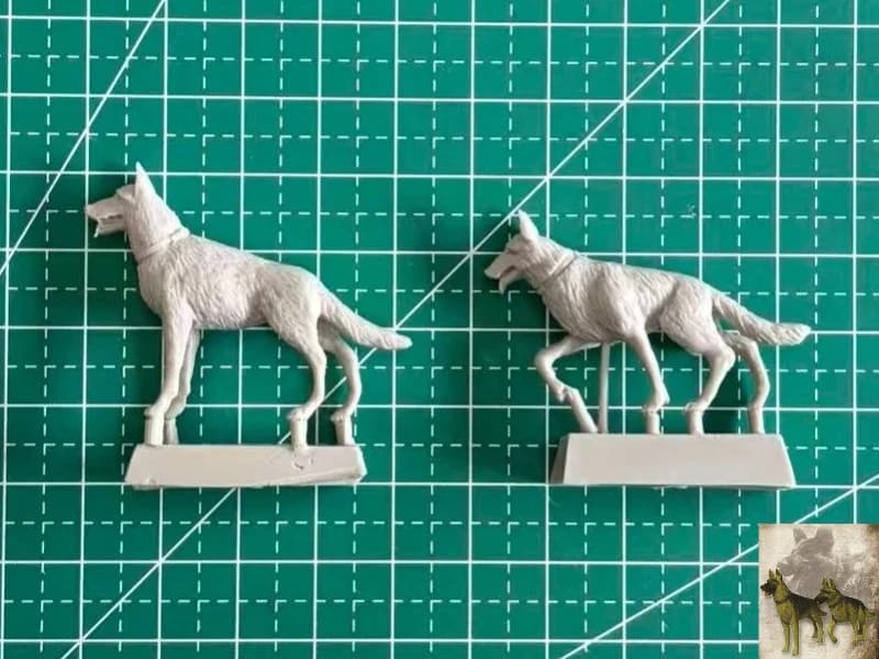 Kit de modèles d'animaux en résine moulée sous pression, échelle 1/35, chiens de garde et niche, mod