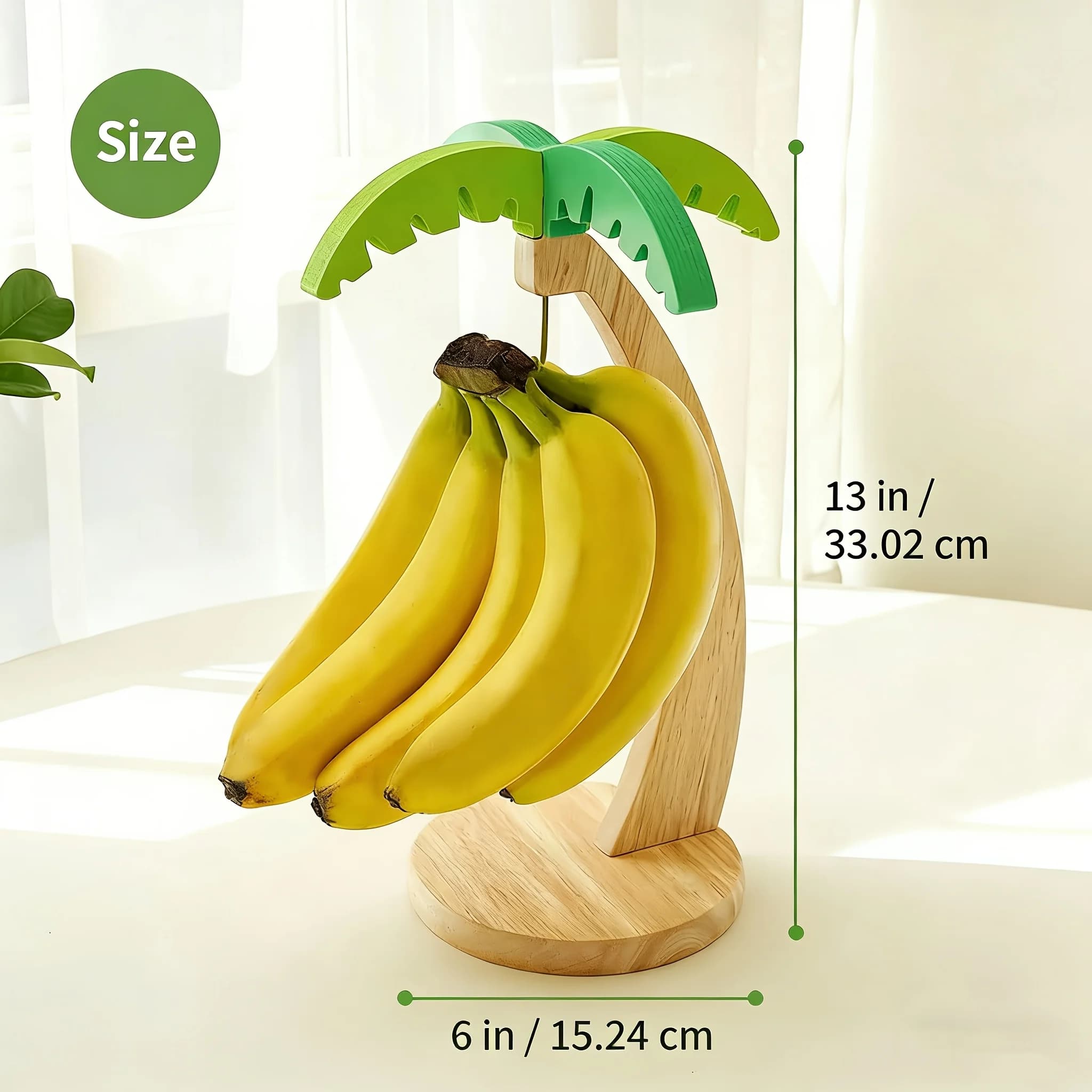 Support à bananes en bois, support à bananes amovible en bois de caoutchouc, étagère de rangement po