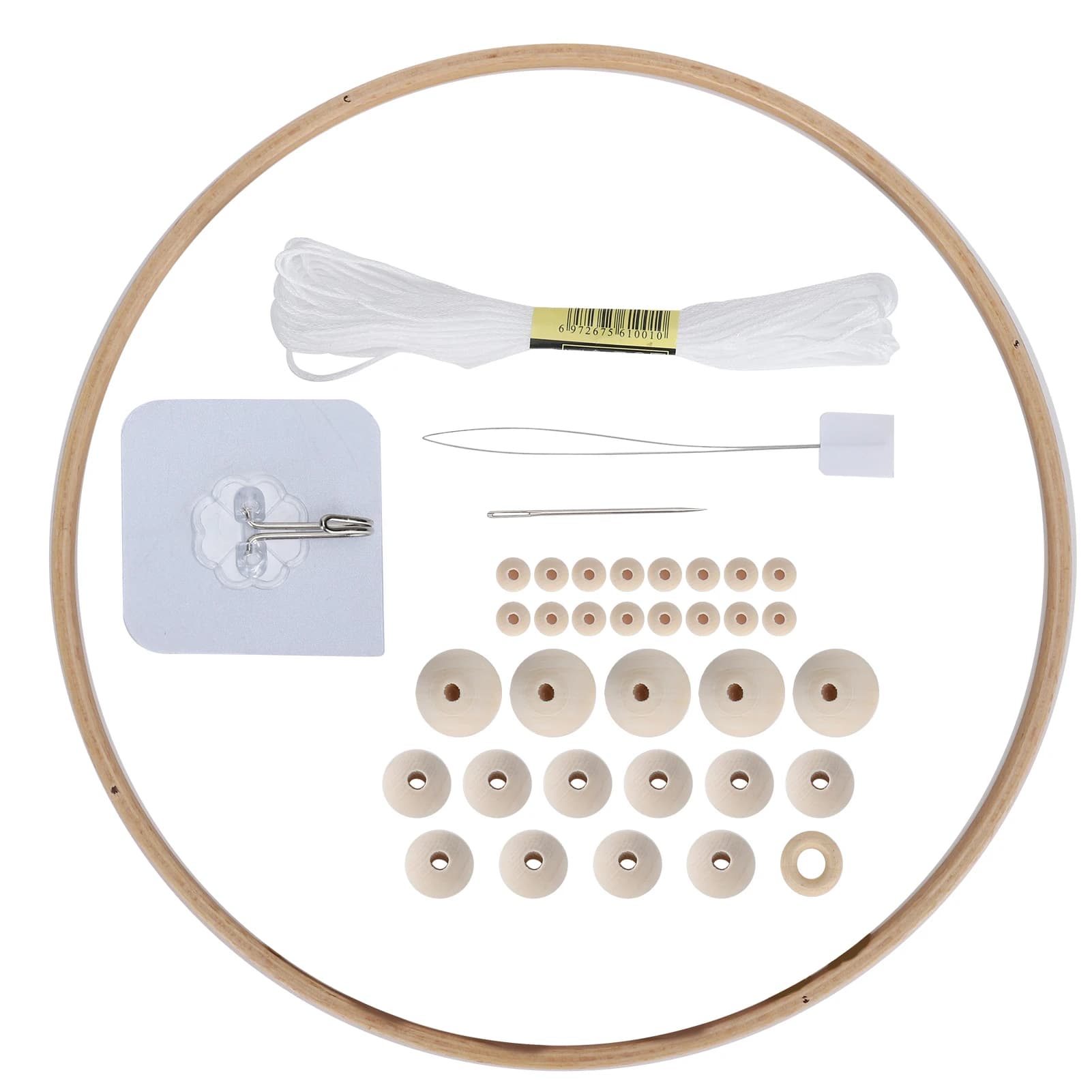 Kit de Perles Rondes en Bois, Pendentif Décoratif Fait à la Main, Cadeaux Tendance