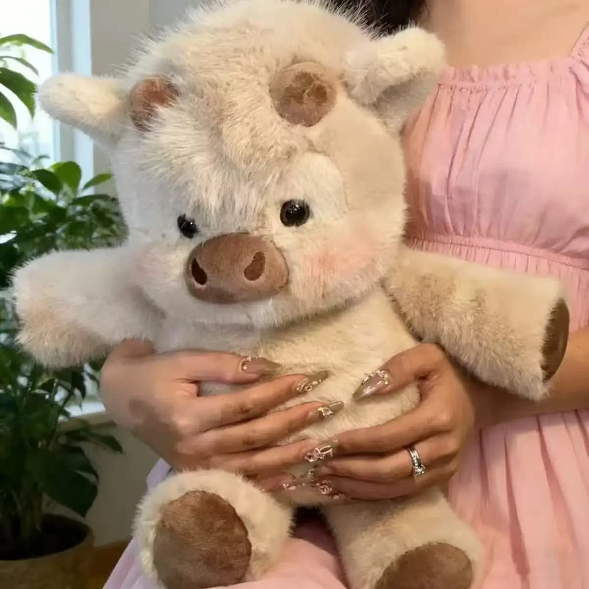 Adorable peluche de vache des Highlands 45 cm - Vache en peluche câline et mignonne, fabriquée en ti