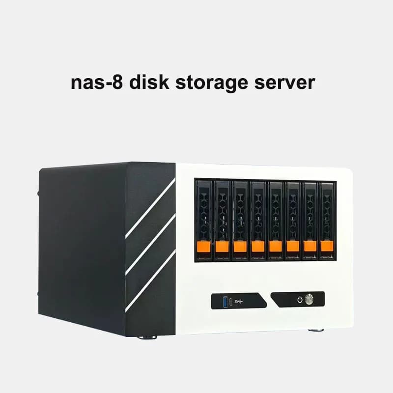 Serveur de stockage de disque Nas-8, fente pour carte PCIE pleine hauteur, carte mère MATX, châssis