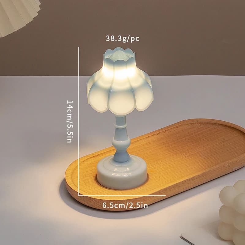 Lampe de table miniature en forme de bourgeon de fleur pour maison de poupée, veilleuse, meubles, mo
