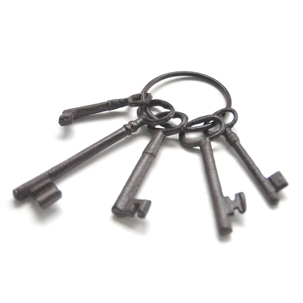 Porte-clés squelette Vintage en fonte, Style Antique, coffre au trésor de Pirate, ensemble de clés,