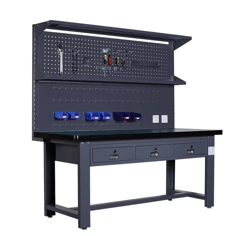 Table d'atelier industrielle robuste, Table de travail d'outils de Garage en acier pour atelier avec