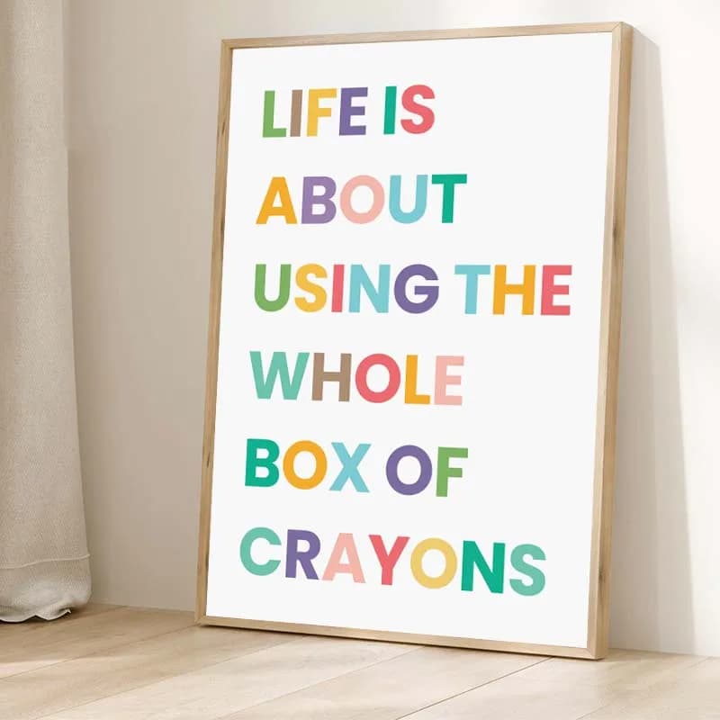Peinture sur toile sans cadre, 1 pièce, citation inspirante, affiche d'art mural colorée, affiche de
