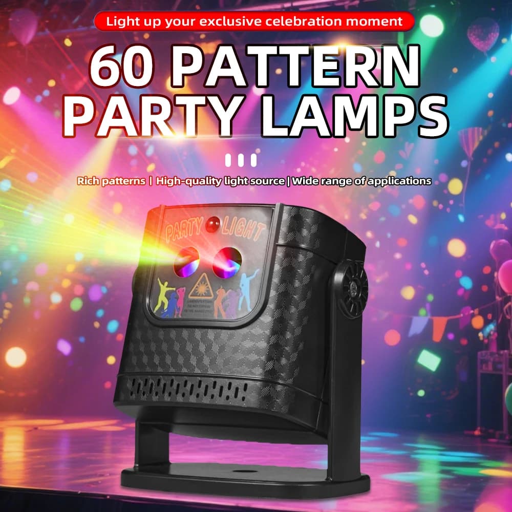 Lumières de fête, lumières disco DJ, lumières stroboscopiques laser, projecteurs alimentés par USB,