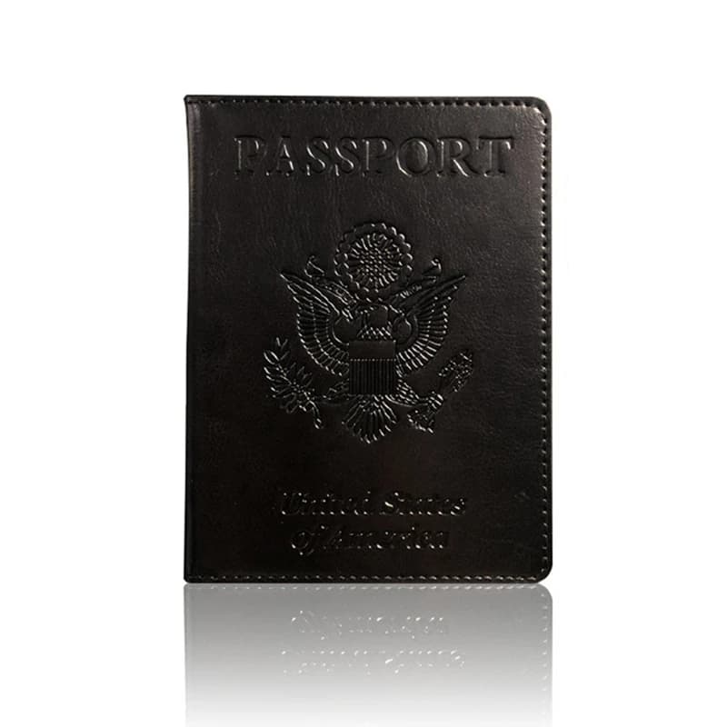 Porte-passeport en cuir avec blocage RFID, étui à cartes, couverture, portefeuille, essentiel de voy