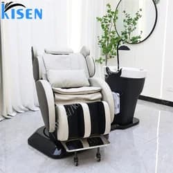 Chaise de lavage de cheveux rotative de luxe personnalisée, moderne, pour salon de coiffure, spa, th