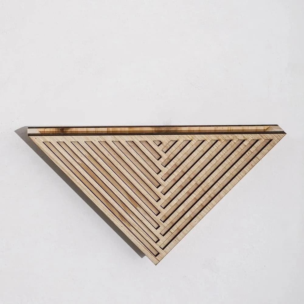 Jardinière murale triangulaire en bois moderne, pot à fleurs géométrique décoratif minimaliste, pot