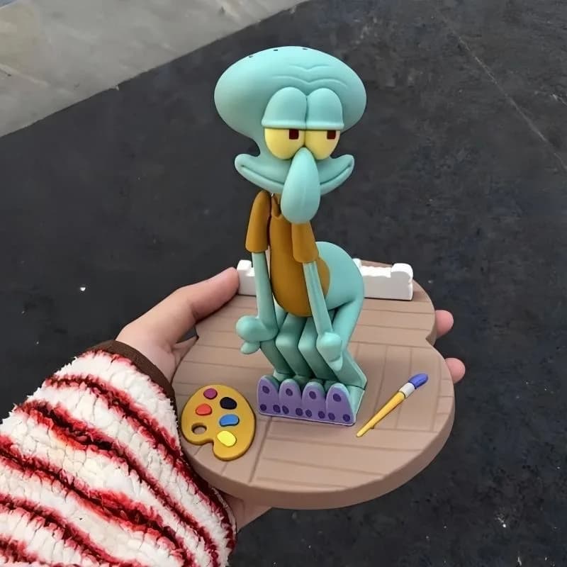 Support de téléphone de bureau amusant en forme de fesses épaisses de Bob l'éponge et de Squidward,