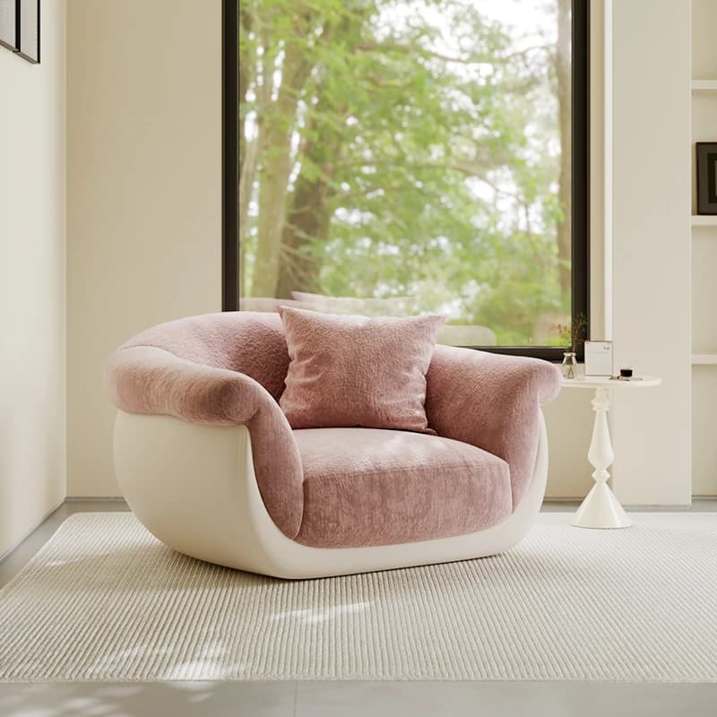 Canapé paresseux simple salon minimaliste confortable moderne rose canapé petit tissu Divano Soggior