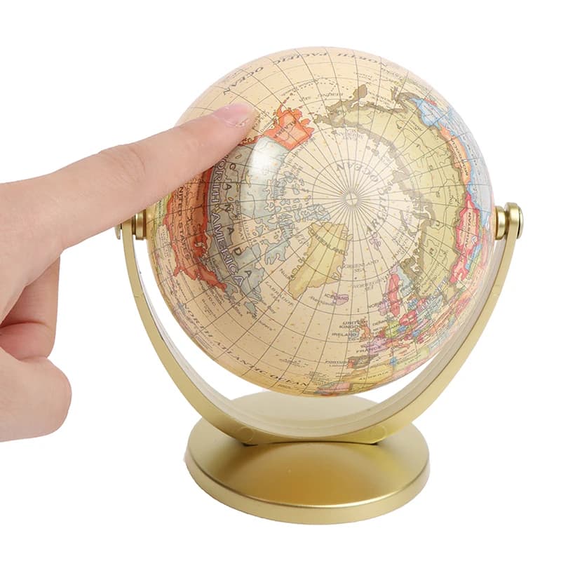 Globe débarrotatif résistant à 360 degrés, décoration antique de bureau, maison, géographie, fournit