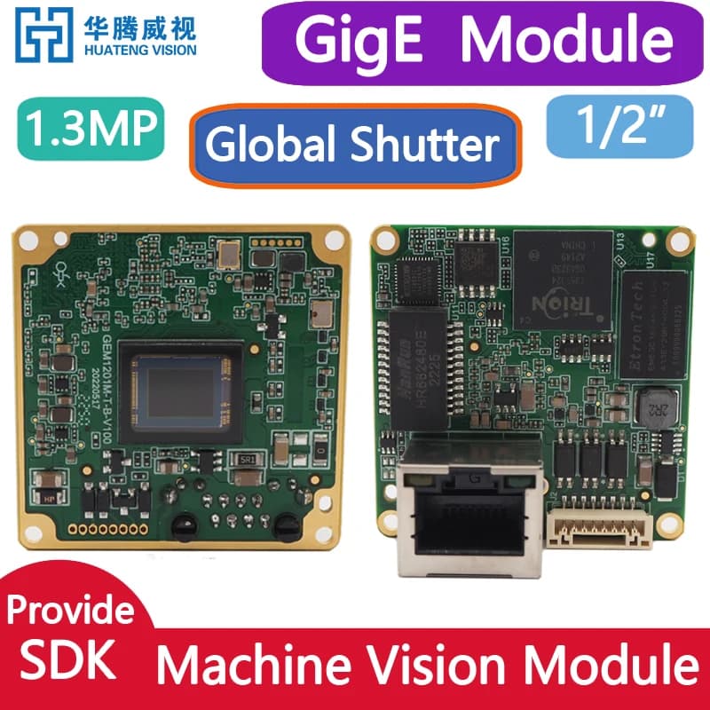 Caméra industrielle à obturateur global, 1,3MP, 1/2 pouces, GigE, Gigabit Ethernet, SDK, Windows, Li
