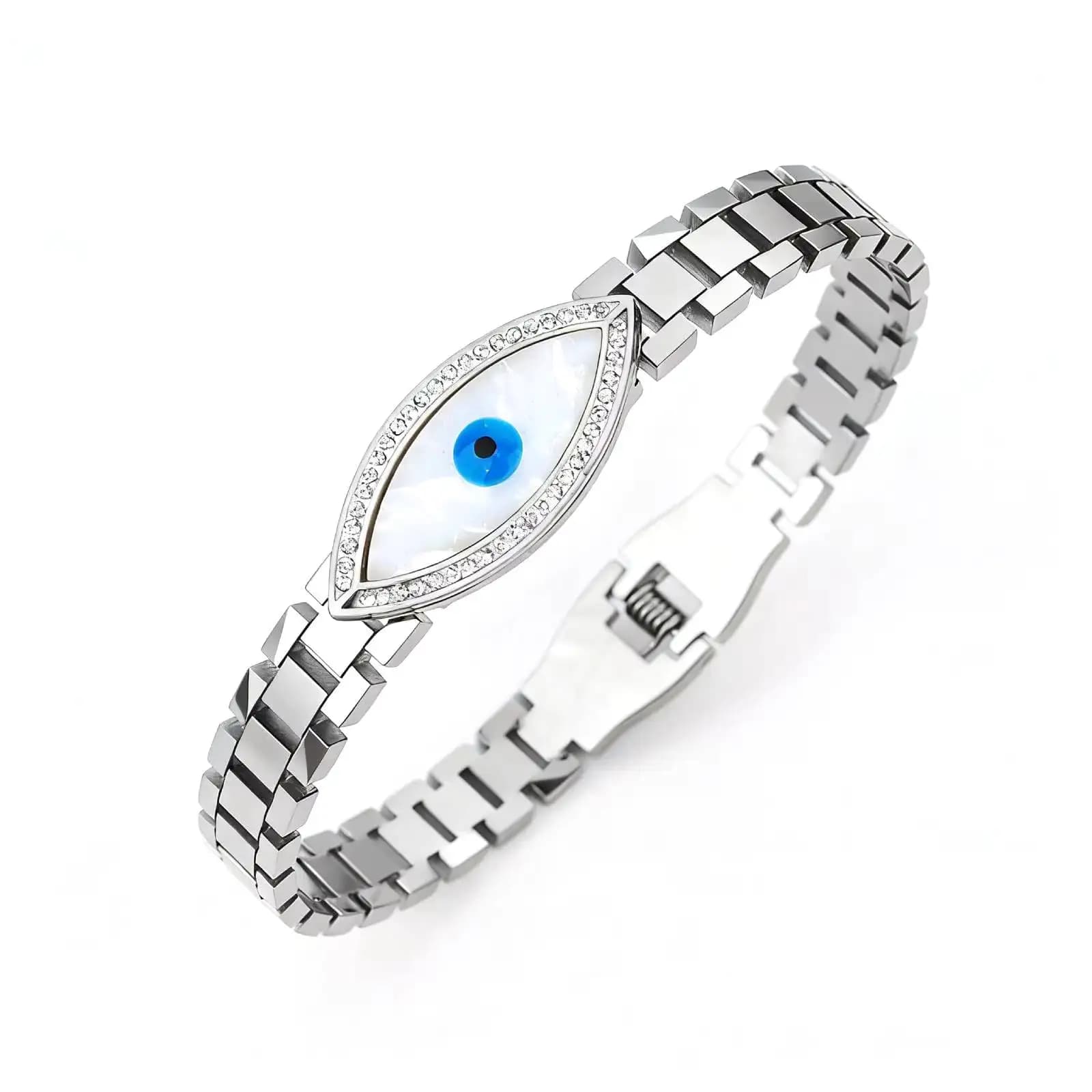 Bracelet à breloques mauvais œil turc pour femmes et hommes, bijoux en acier inoxydable, cadeau
