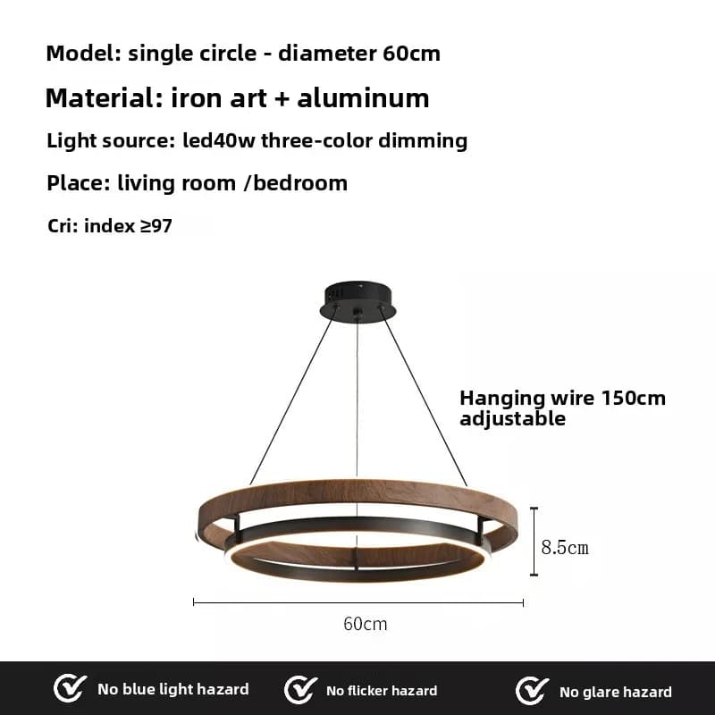 Système de lustre en bois grainé Wabi-Sabi pour toute la maison, double couleur mi-siècle pour la ma