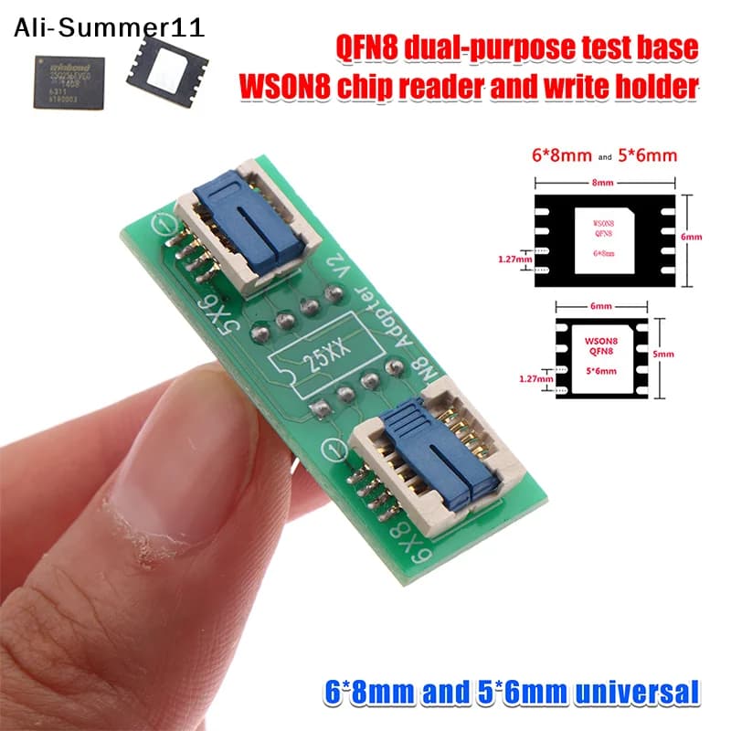【Av1】【Sv】QFN8/WSON8 Prise/adaptateur universel deux-en-un pour puces 6*5MM et 8*6MM, prise flash BIO