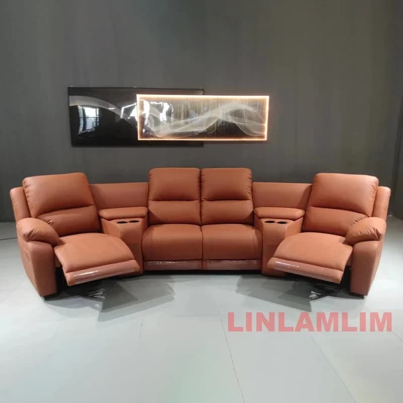 Linlamlim manuel/électrique inclinable Italinan canapé en cuir véritable rétractable théâtre fauteui