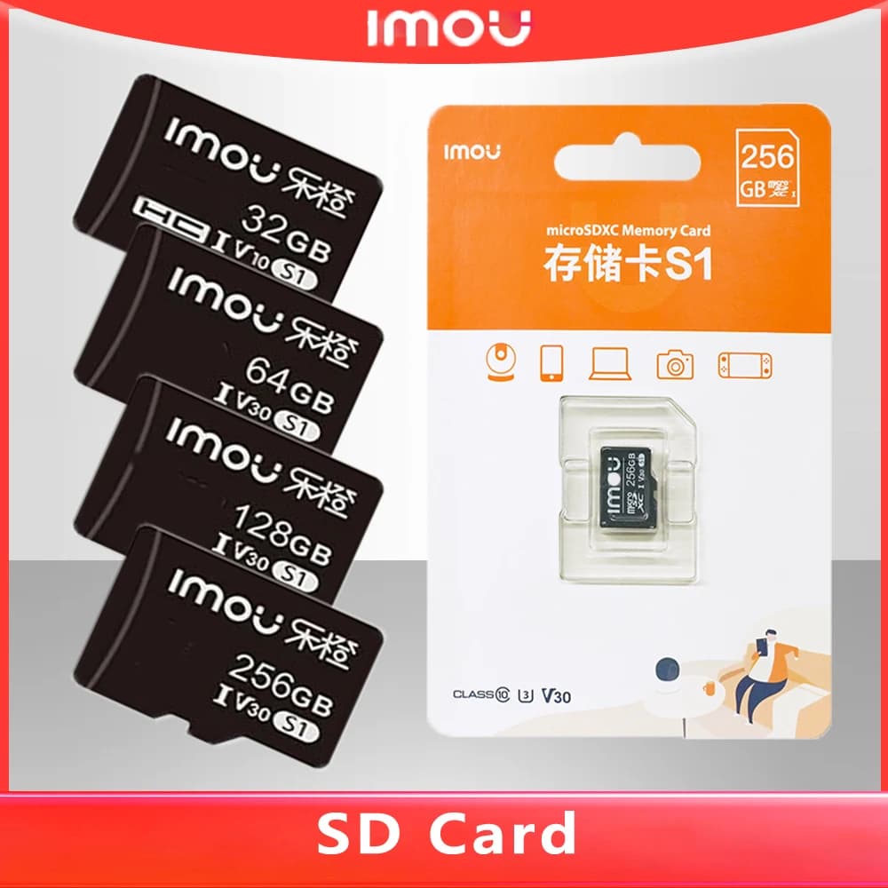 Imou – caméra réseau avec carte SD haute vitesse, mémoire MicroSDXC 32 go/64 go/128 go/256 go, Compa