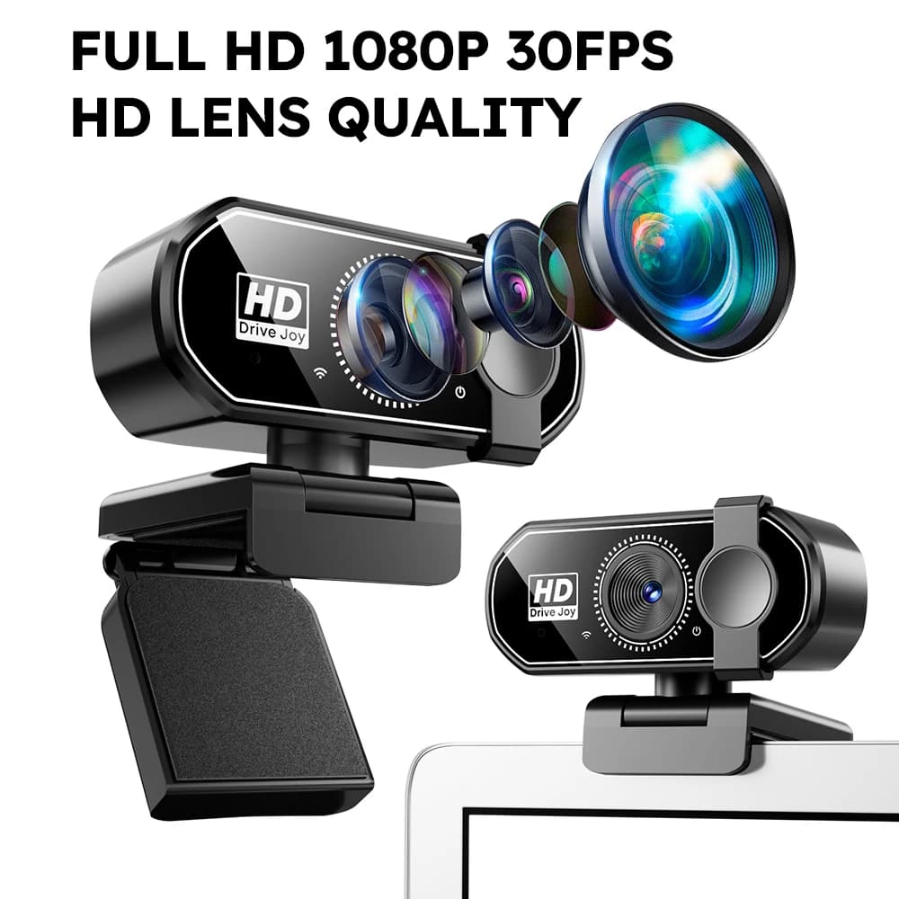 Webcam 1080P pour PC, caméra rotative USB pour ordinateur portable, vidéoconférence, travail, stream