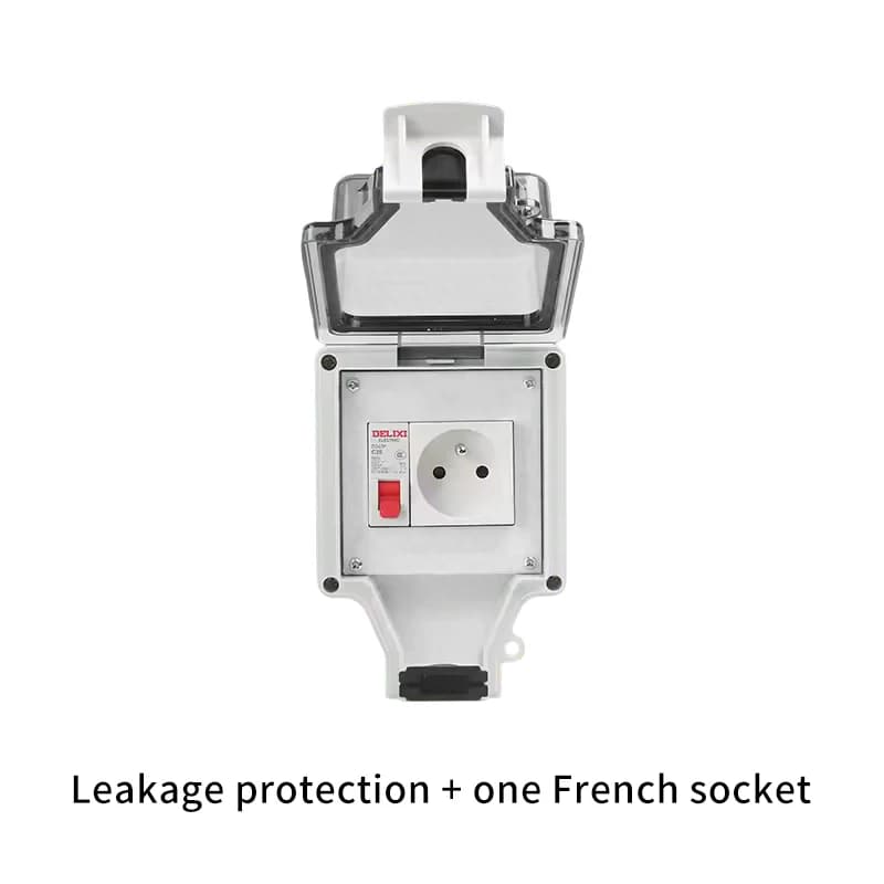 Boîte de distribution encastrée avec disjoncteur de protection contre les fuites, prise étanche 16A,