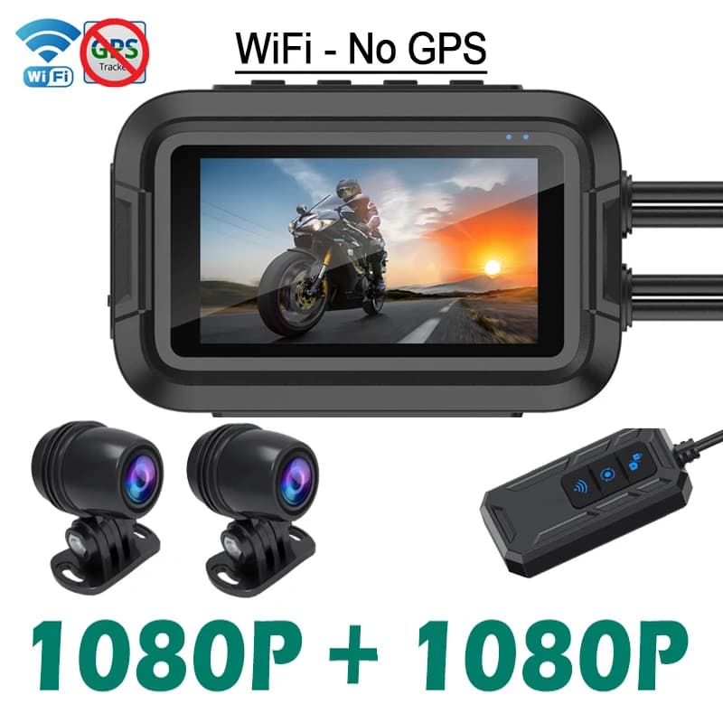 Caméra de tableau de bord de Moto double 1080P, étanche, pour tout le corps, WiFi, GPS, DashCam, enr