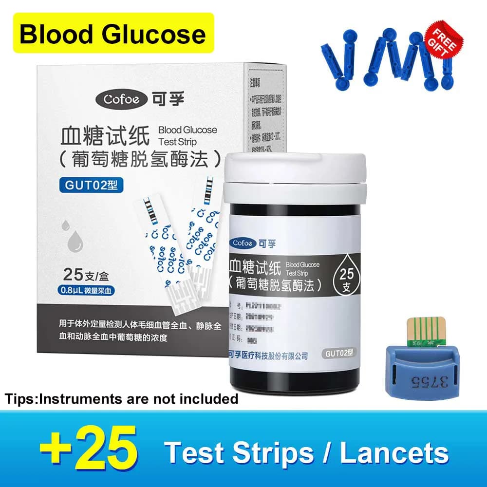 Cofoe-Bandelettes de test de cholestérol, acide urique, glycémie, uniquement pour moniteur GUT02