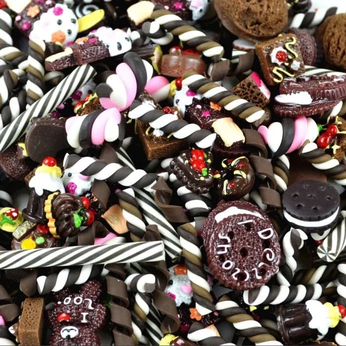 Cabochon nourriture artificielle sucette bonbons décor, jouets, maison de courses, mini-indicateur b