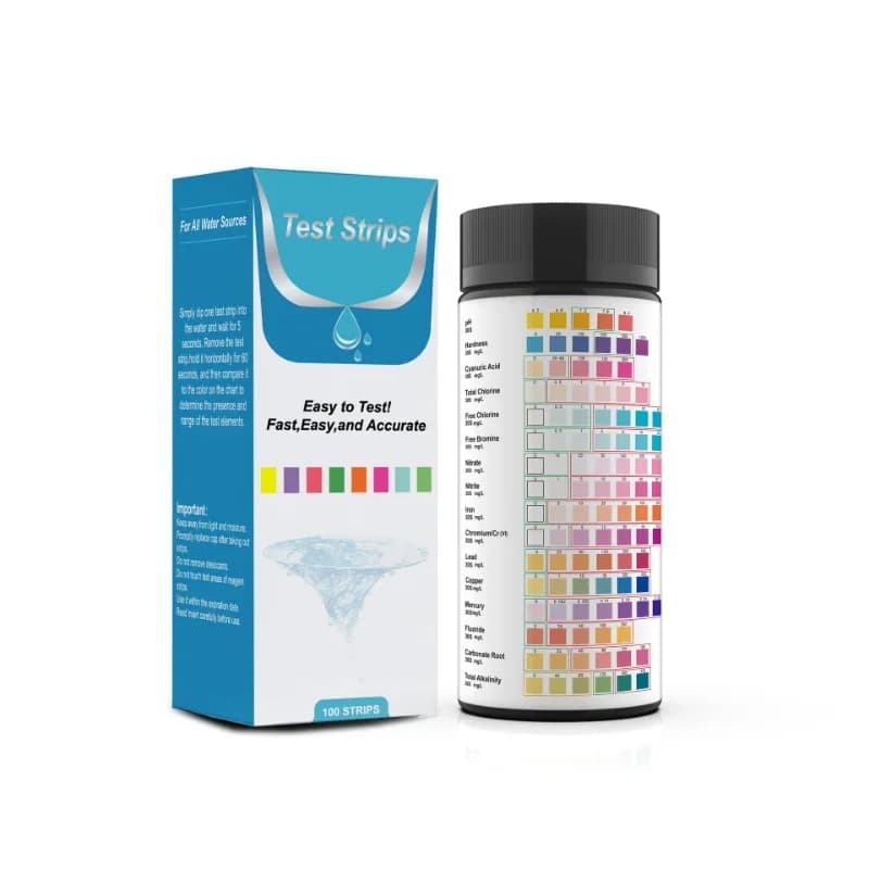 Kit de test d'eau potable bandelettes de test pour dureté, chlore, fluorure, tracer les métaux lourd