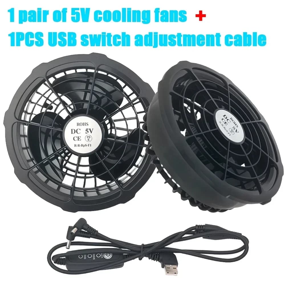 5/12V ventilateur de refroidissement pour climatiseur gilet climatisation vêtements portable 5V vent