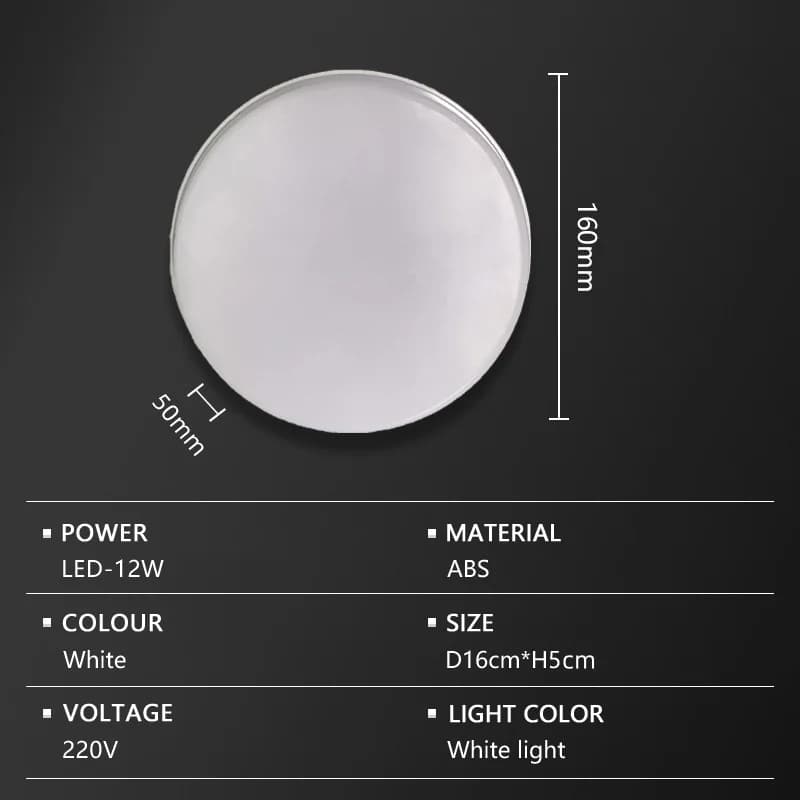 Salle de bain moderne LED plafonnier éclairage extérieur rond IP65 étanche chambre allée balcon porc