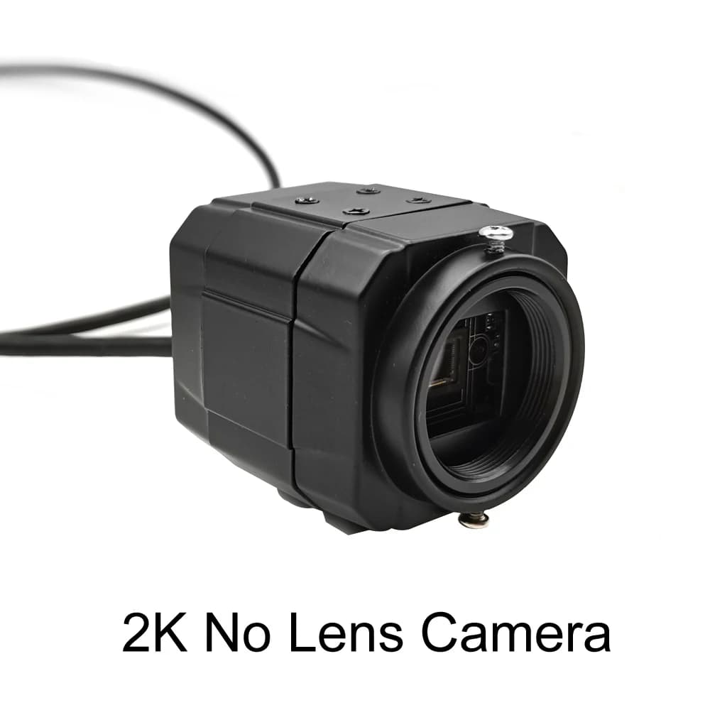Webcam HD 2K 30fps, caméra USB UVC OTG 4MP haute vitesse avec objectif CS Varifocal 2.8-12mm, Plug A