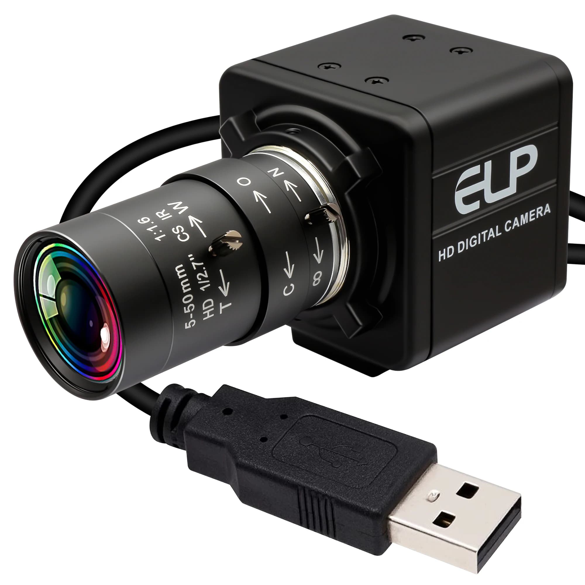 ELP 5MP obturateur Global 10X Zoom Mini Webcam haute vitesse 1944P 50fps 1080P 60fps caméra USB indu