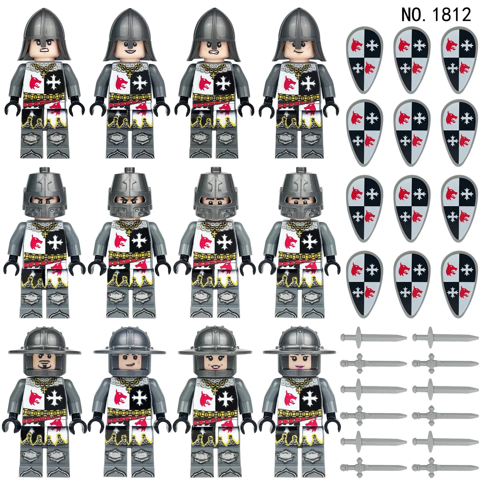 Vente en gros transfrontalière de figurines de château médiéval en blocs de construction 1801 1805 1